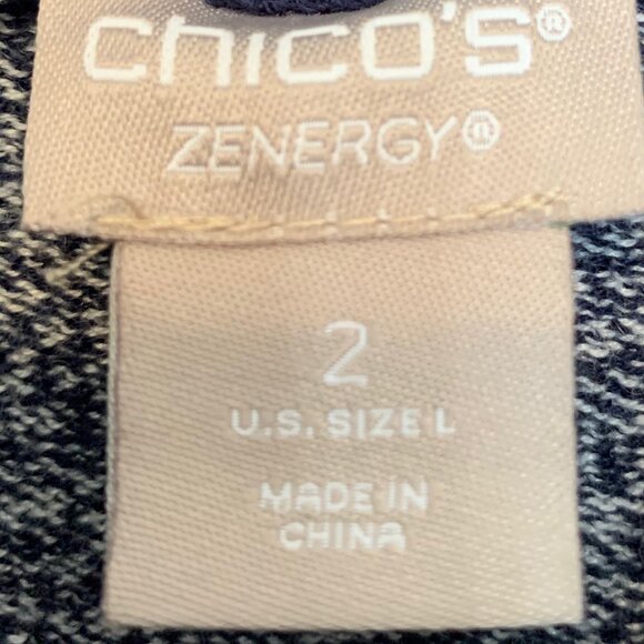 CHICO'S NAVY BLUE LONG SLEEVE SWEATER SIZE LARGE - Picture 4 of 7